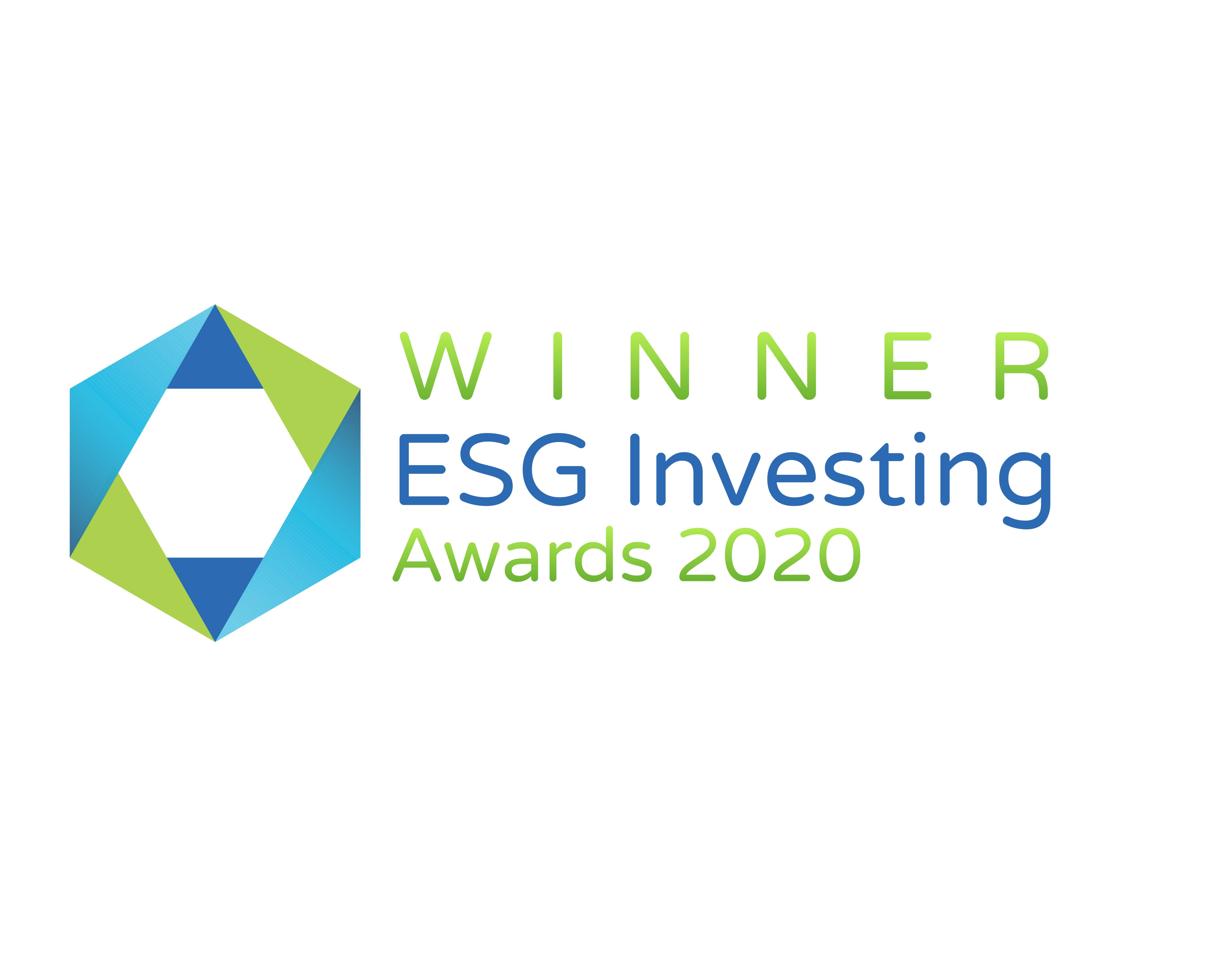 Logo of award for 'ESG Investing Awards 2020 Winner'